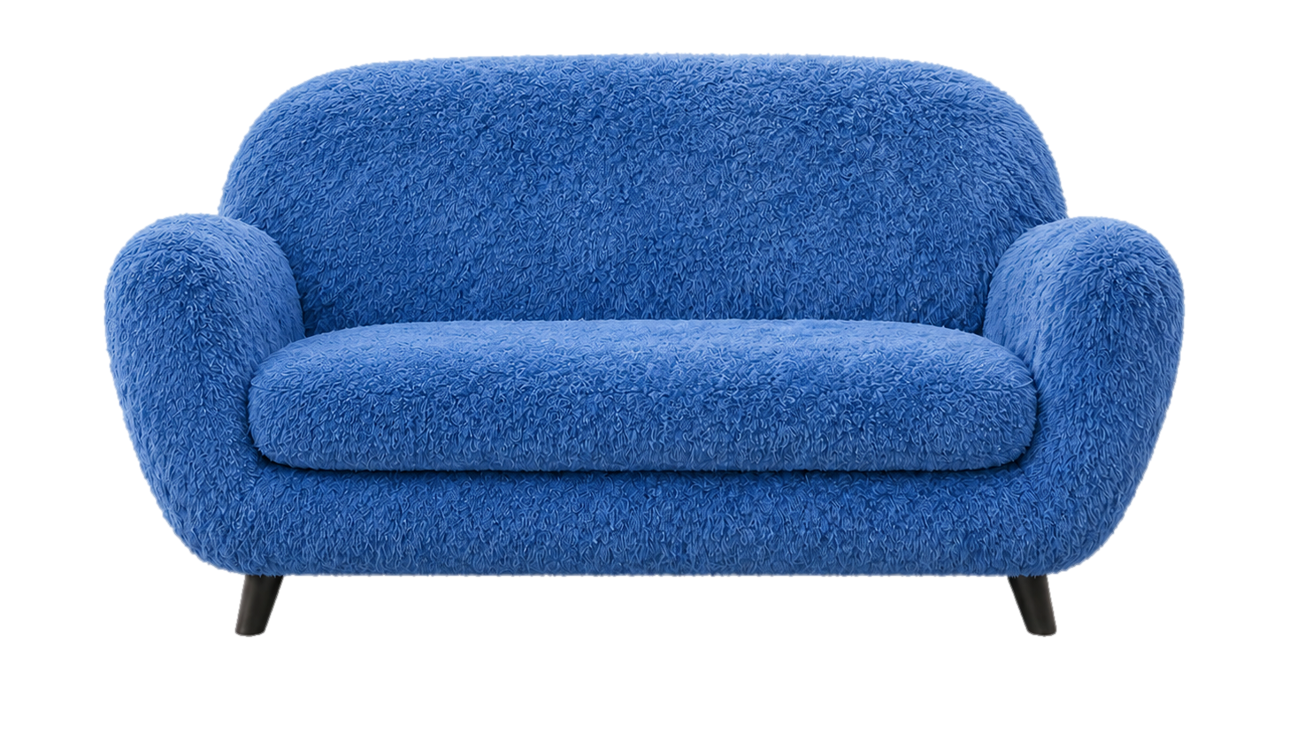 Niebieska sofa po czyszczeniu tapicerki